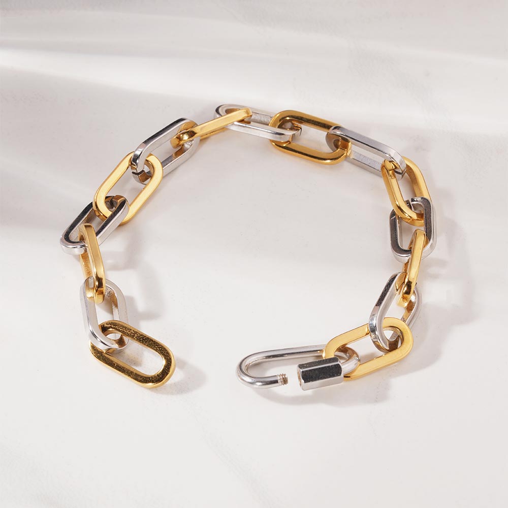 Bi-Tone Chunky Chain Bracelet