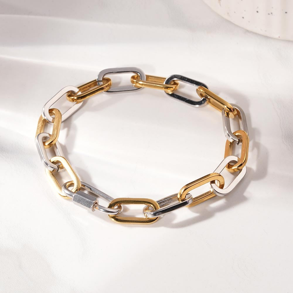 Bi-Tone Chunky Chain Bracelet