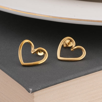 Heart Shaped Stud Earrings