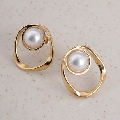 Pearl Center Abstract Earrings