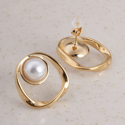 Pearl Center Abstract Earrings