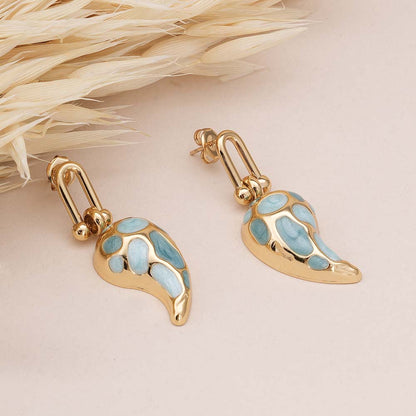 Spotted Swirl Drop Earrings