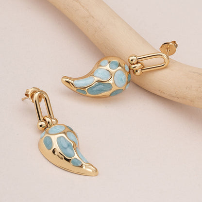 Spotted Swirl Drop Earrings