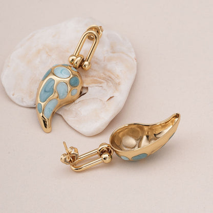 Spotted Swirl Drop Earrings
