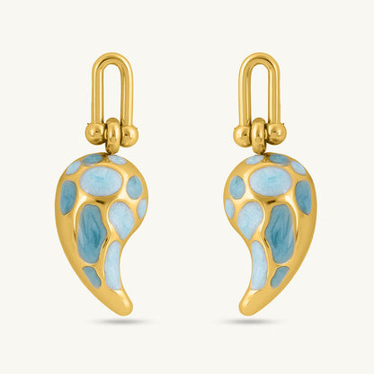 Spotted Swirl Drop Earrings