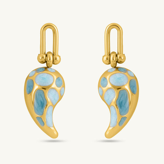 Spotted Swirl Drop Earrings