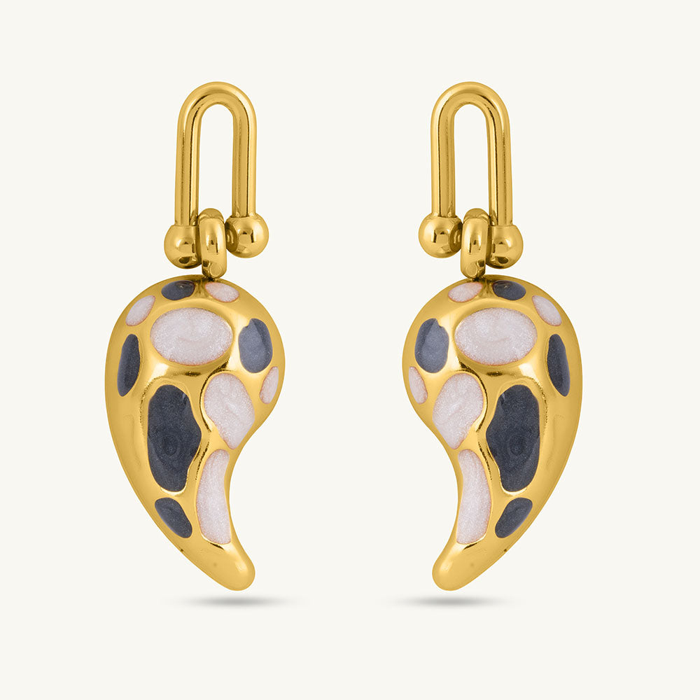 Black & Beige Paisley Drops