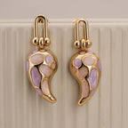 Elegant Gold and Pink Dangling Earrings
