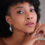 Elegant Gold and Blue Swirl Dangling Earrings