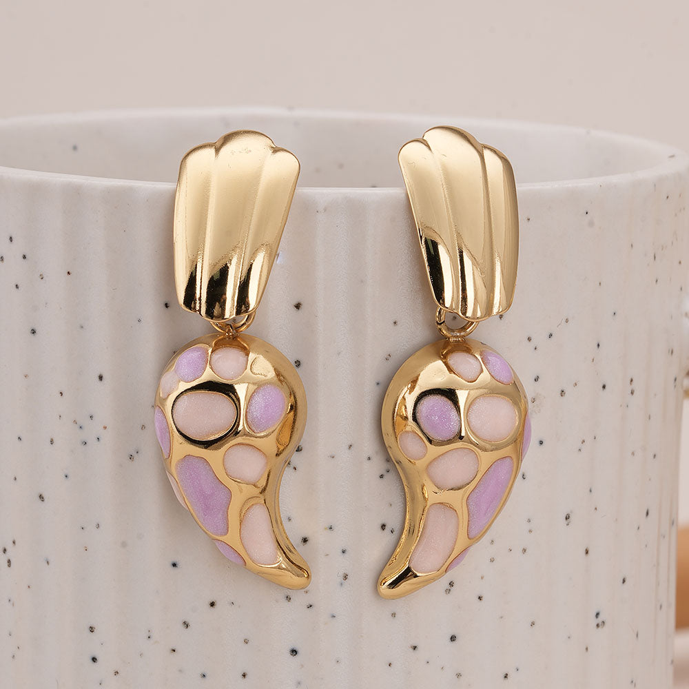 Aqua Swirl Nautical Charm Earrings