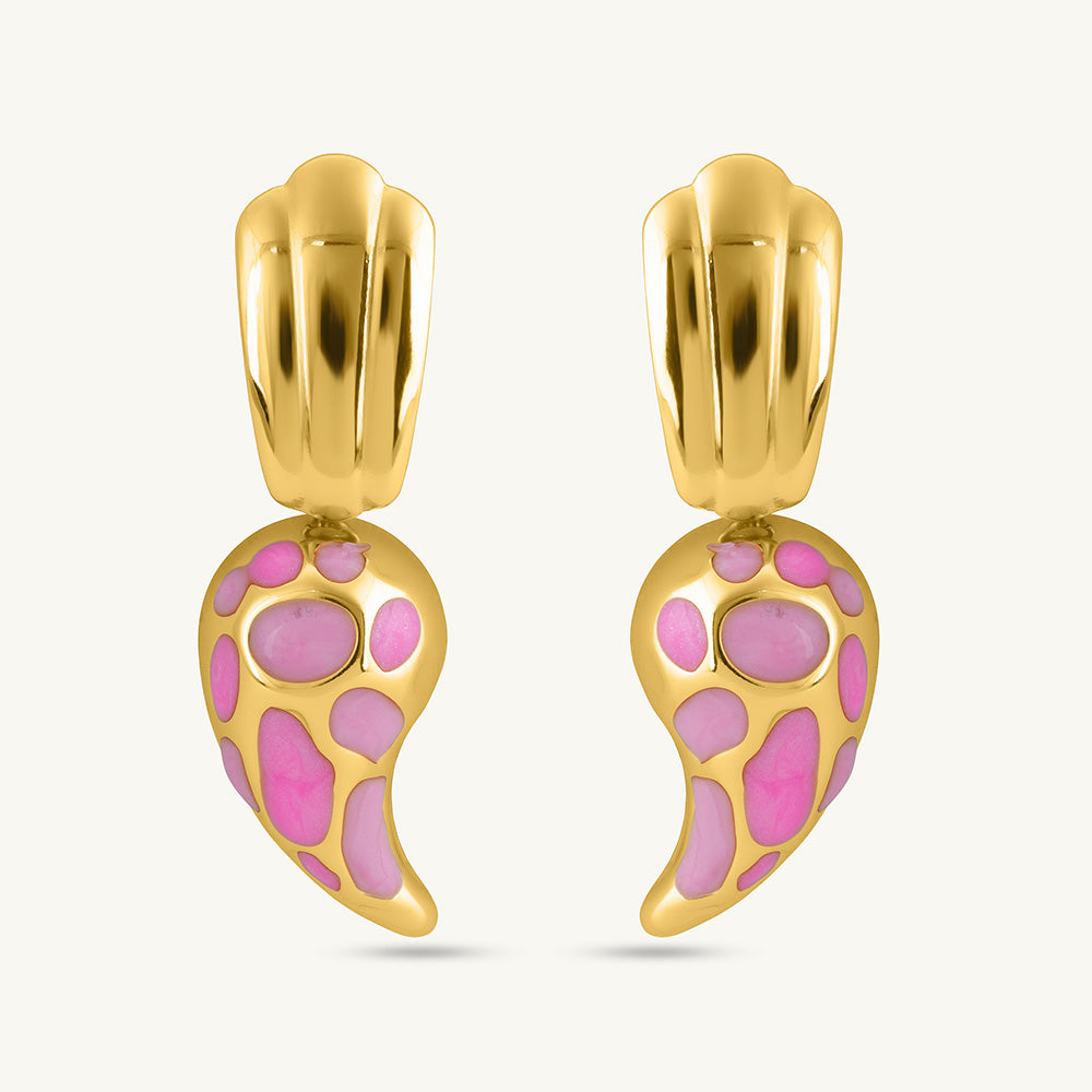 Blossom Pink Mosaic Drop Earrings