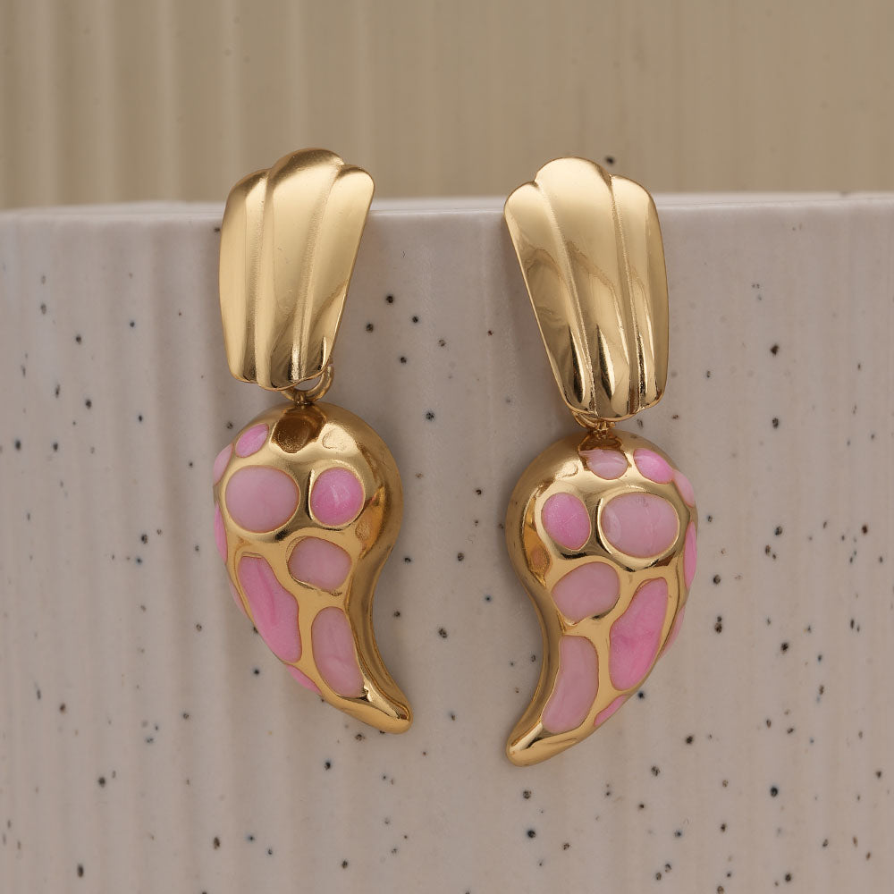 Blossom Pink Mosaic Drop Earrings