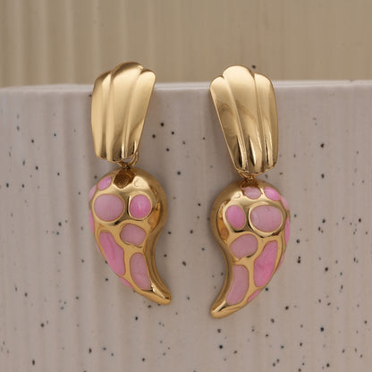 Blossom Pink Mosaic Drop Earrings