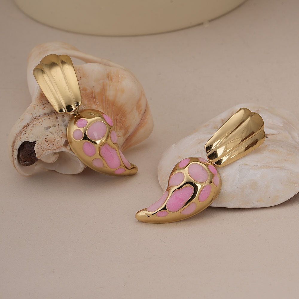 Blossom Pink Mosaic Drop Earrings