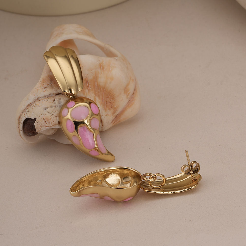 Blossom Pink Mosaic Drop Earrings