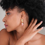 Blossom Pink Mosaic Drop Earrings