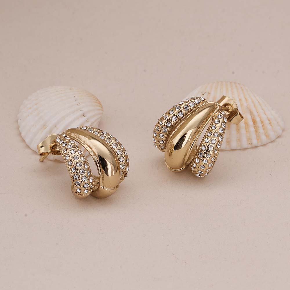 Radiant Gold & Crystal Luxe Earrings