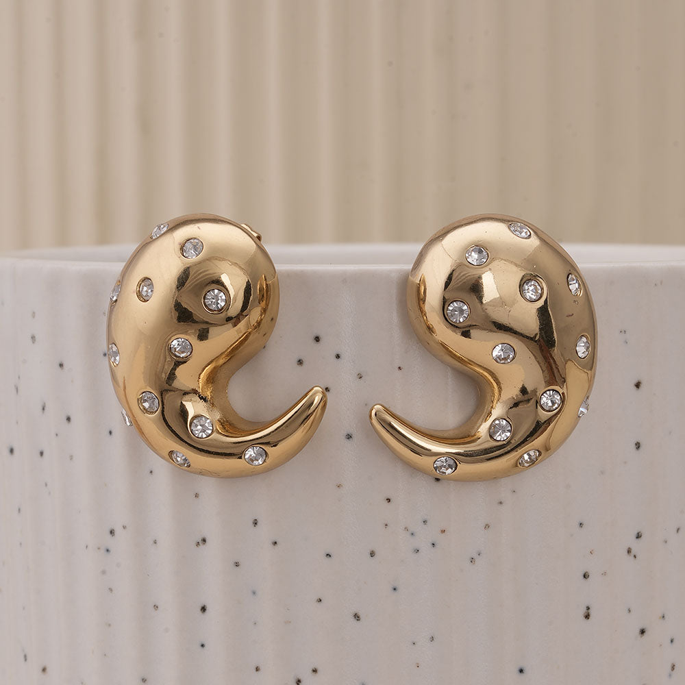 Golden Spark Paisley Earrings