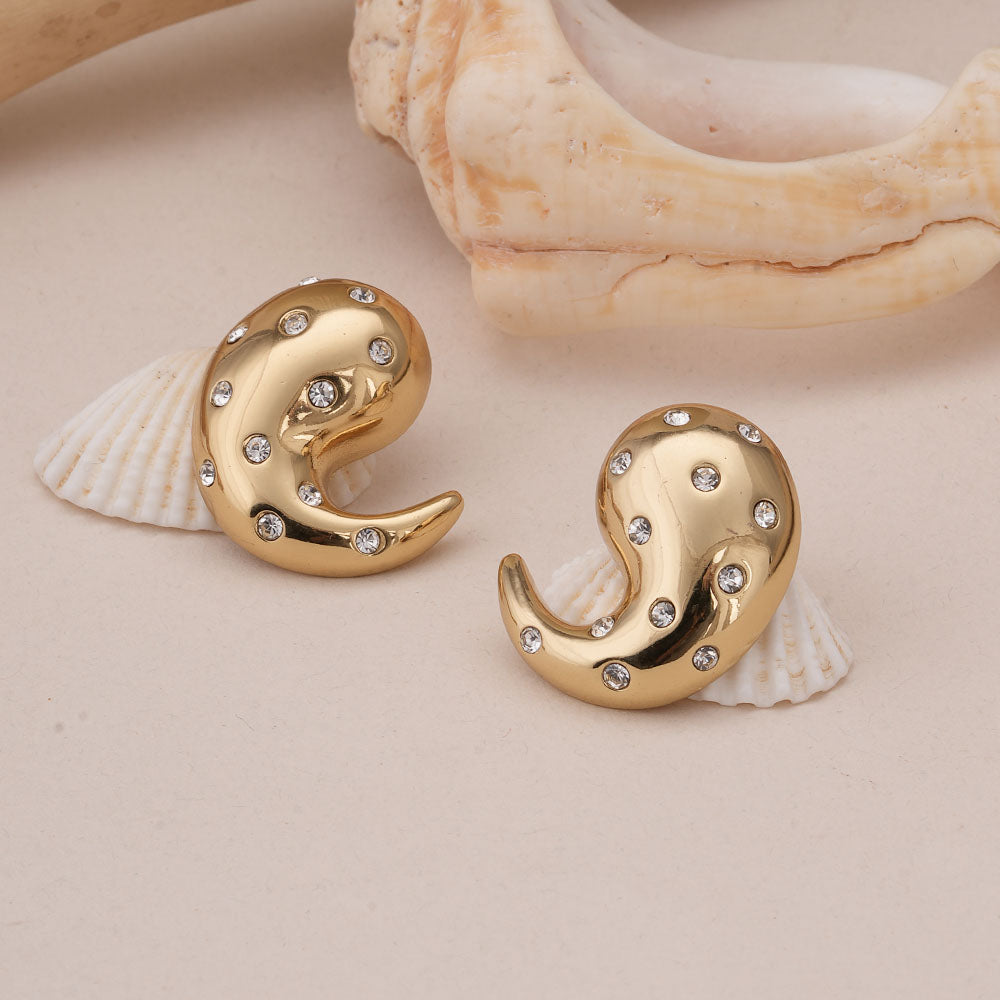 Golden Spark Paisley Earrings