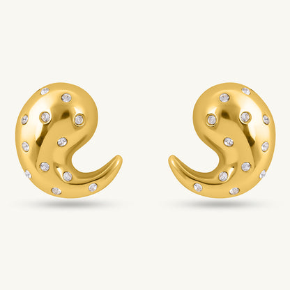 Golden Spark Paisley Earrings