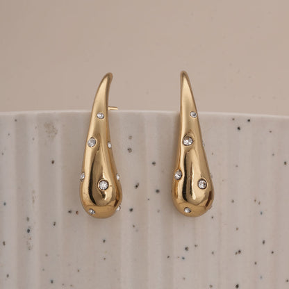 Golden Drizzle Crystal Earrings