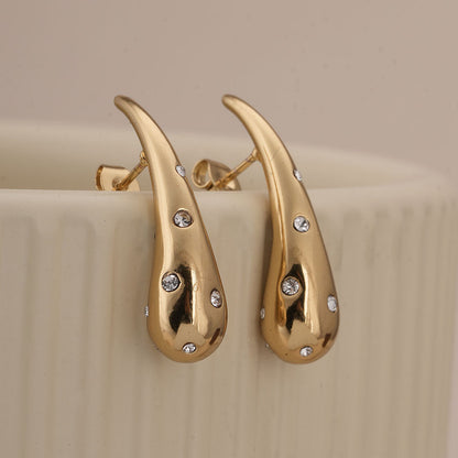 Golden Drizzle Crystal Earrings