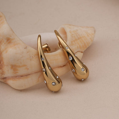 Golden Drizzle Crystal Earrings