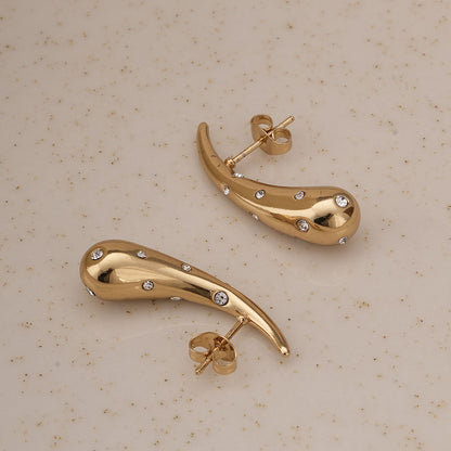Golden Drizzle Crystal Earrings