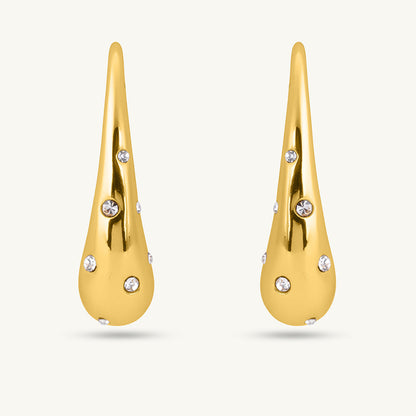 Golden Drizzle Crystal Earrings