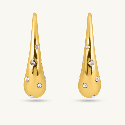 Golden Drizzle Crystal Earrings