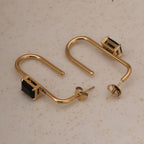 Black Stone Geometric Earrings