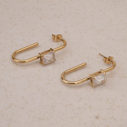 Golden Prism Geometric Earrings