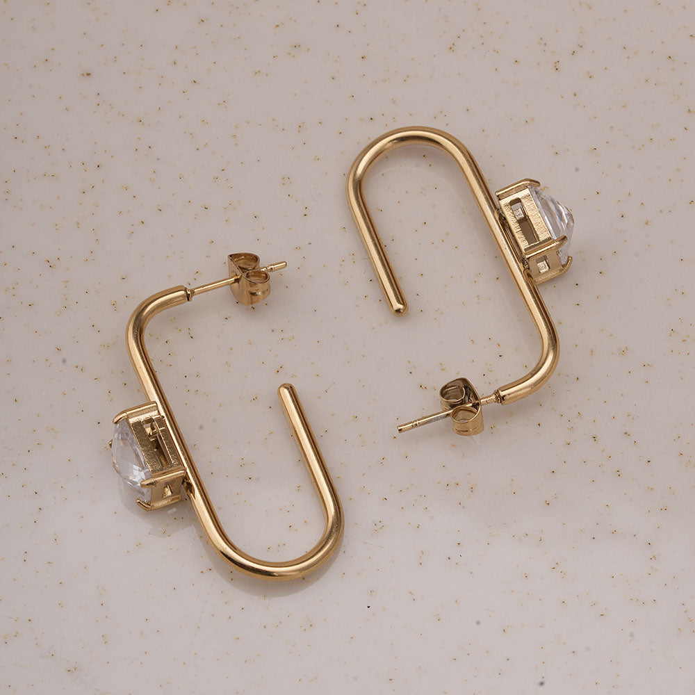 Golden Prism Geometric Earrings