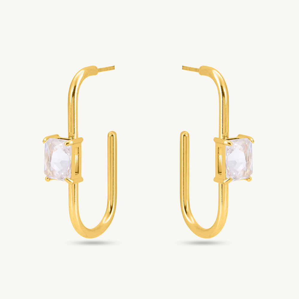 Golden Prism Geometric Earrings