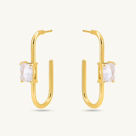 Golden Prism Geometric Earrings
