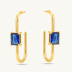 Blue Elegance Geometric Hoops