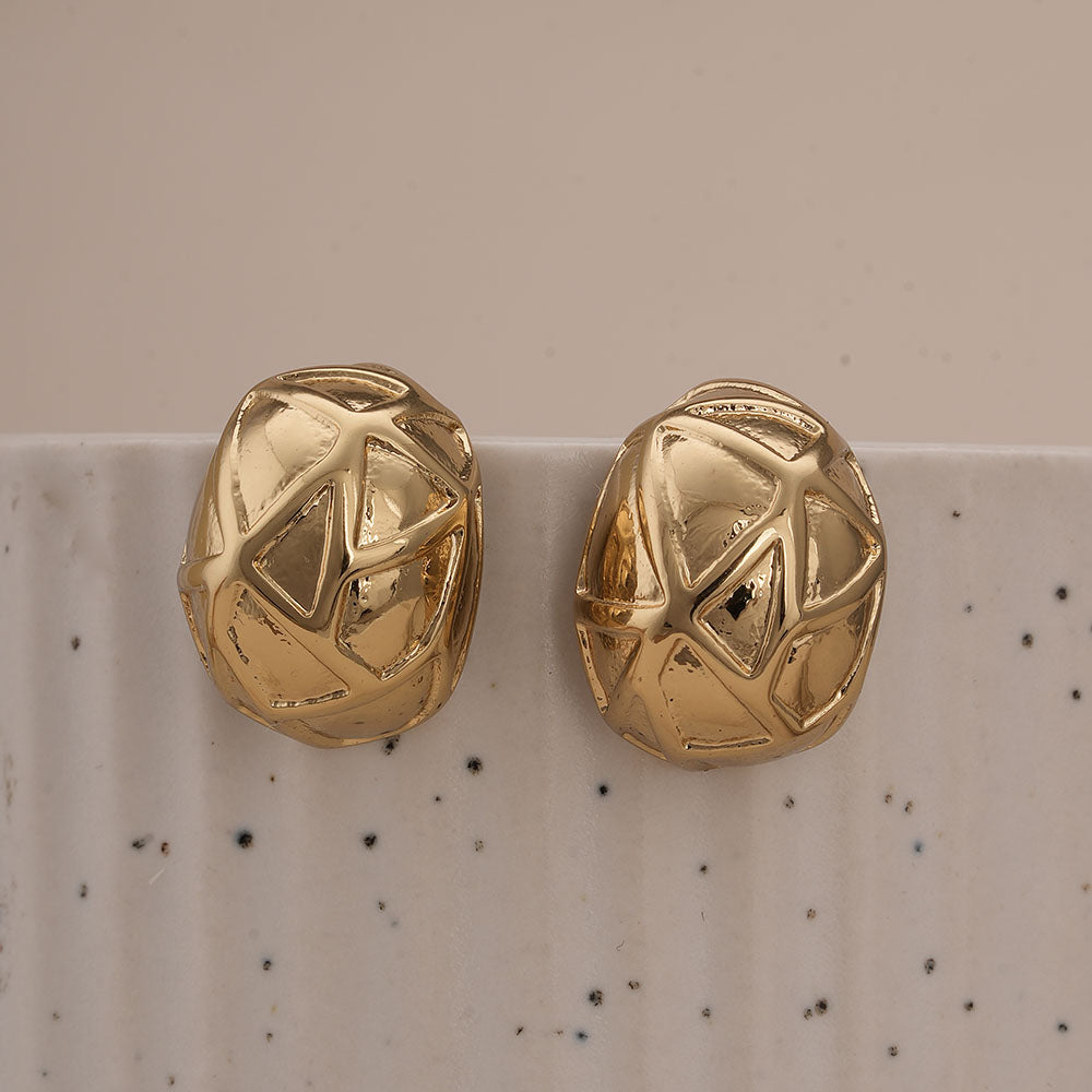 Modern Gold Dome Earrings
