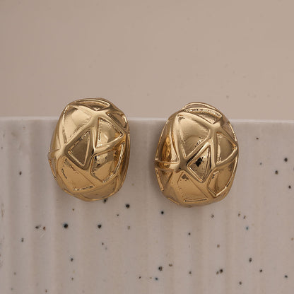 Modern Gold Dome Earrings