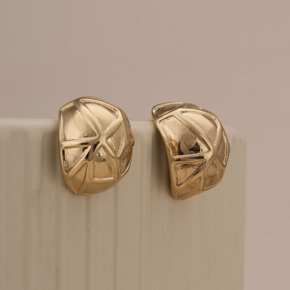 Modern Gold Dome Earrings
