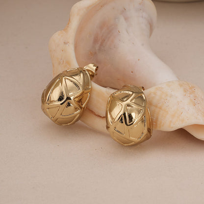 Modern Gold Dome Earrings