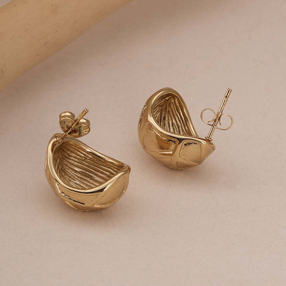 Modern Gold Dome Earrings