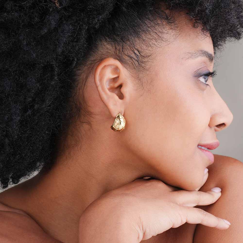 Modern Gold Dome Earrings