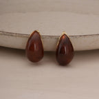 Cherry Red Teardrop Studs