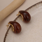 Cherry Red Teardrop Studs