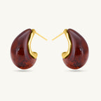 Cherry Red Teardrop Studs