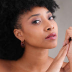 Cherry Red Teardrop Studs