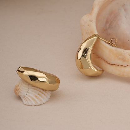 Lunar Gold Crescent Earrings