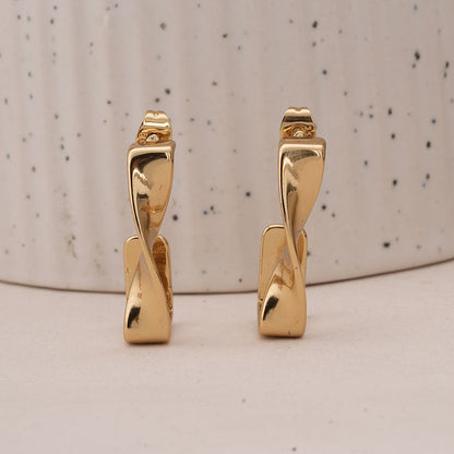 Twisted Gold Hoop Earrings