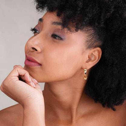 Twisted Gold Hoop Earrings