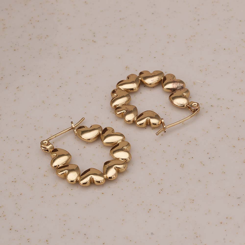 Heart Link Hoop Earrings